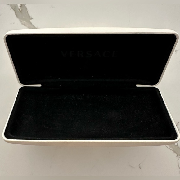 Versace glass case sunglasses reading glasses cream velvet interior - Picture 3 of 4